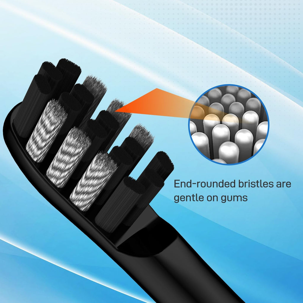 Replacement Toothbrush Heads for Colgate 360 Power Charcoal – Soft Bristles, Standard Size, 10 Pack