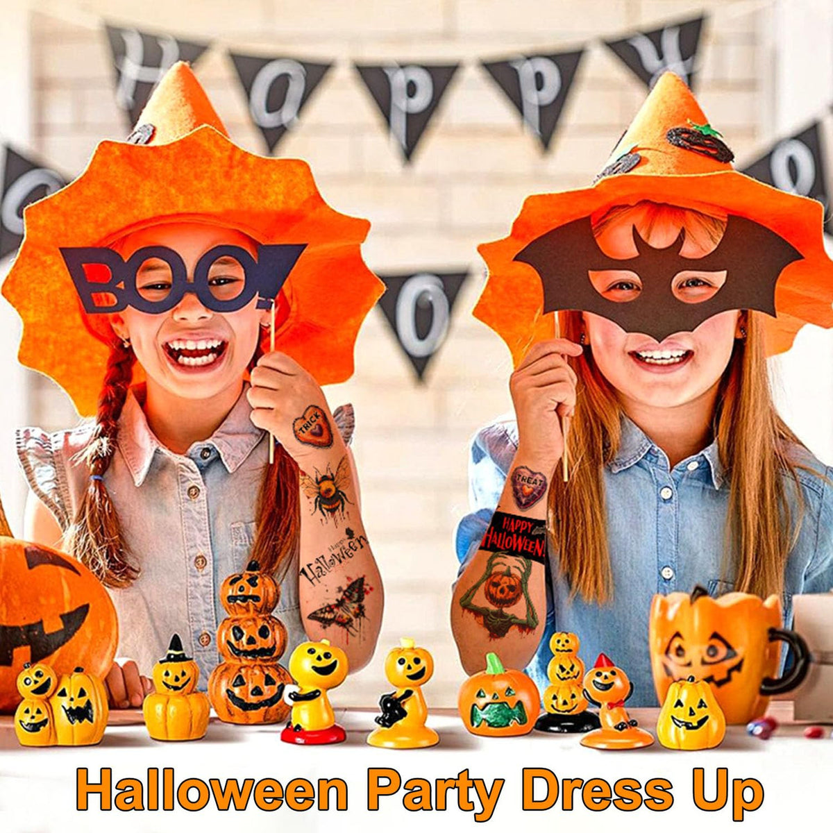 Halloween Temporary Tattoos 36 Sheets Large Realistic Designs for Kids & Adults