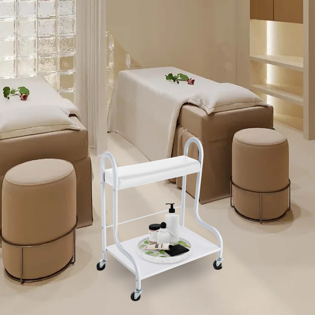 Indoor Foot Spa Trolley Cart with 4 Wheels - Salon Nail & Foot Bath Organizer