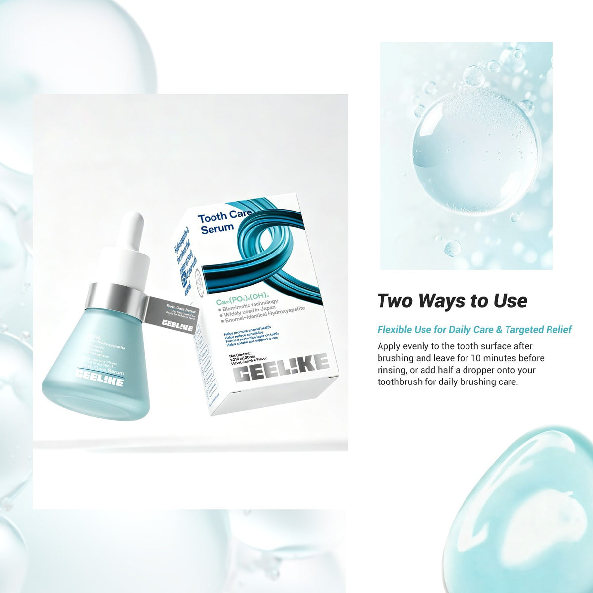 Tooth Care Serum with Hydroxyapatite & Hyaluronic Acid - Fluoride-Free Remineralization