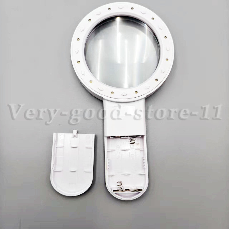 30X Handheld Magnifying Glass with 12 LED Lights for Reading & Inspection