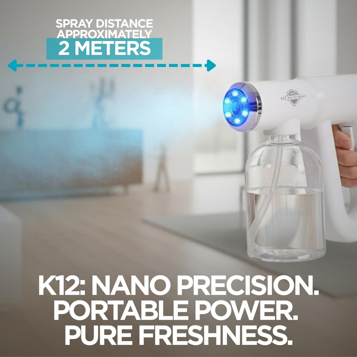 Nano Spray Gun with Blue Light and Rechargeable Battery - Portable Fine Mist Sprayer