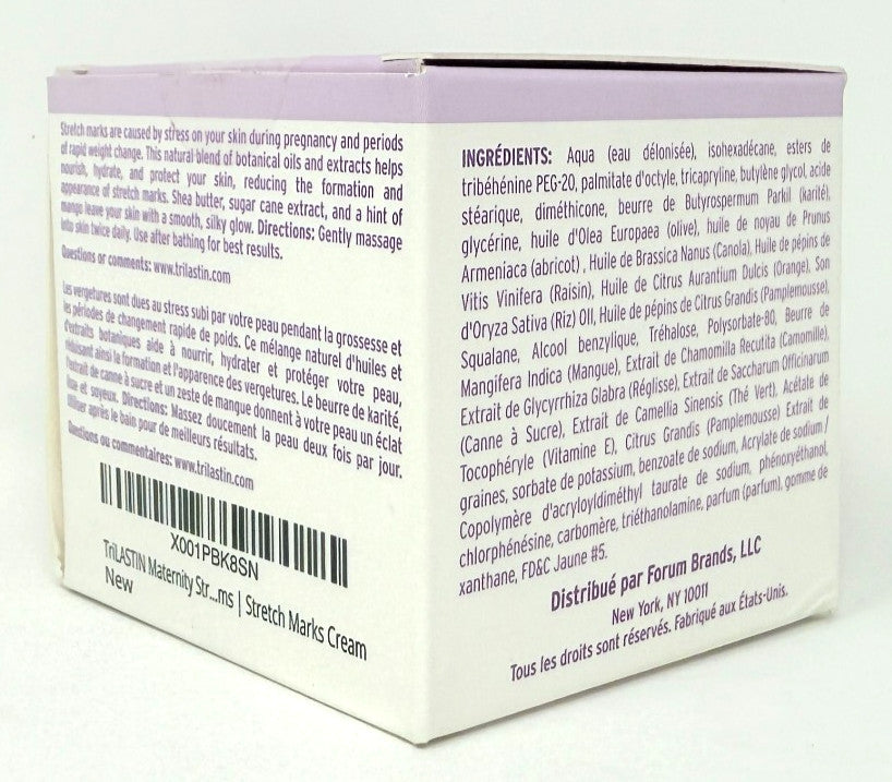 TriLASTIN Maternity Stretch Mark Prevention & Healing Cream 4 oz