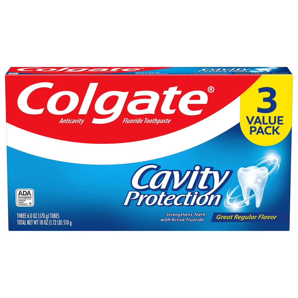 Fluoride Toothpaste Pack - Cavity Protection and Fresh Mint Flavor, 3 Tubes