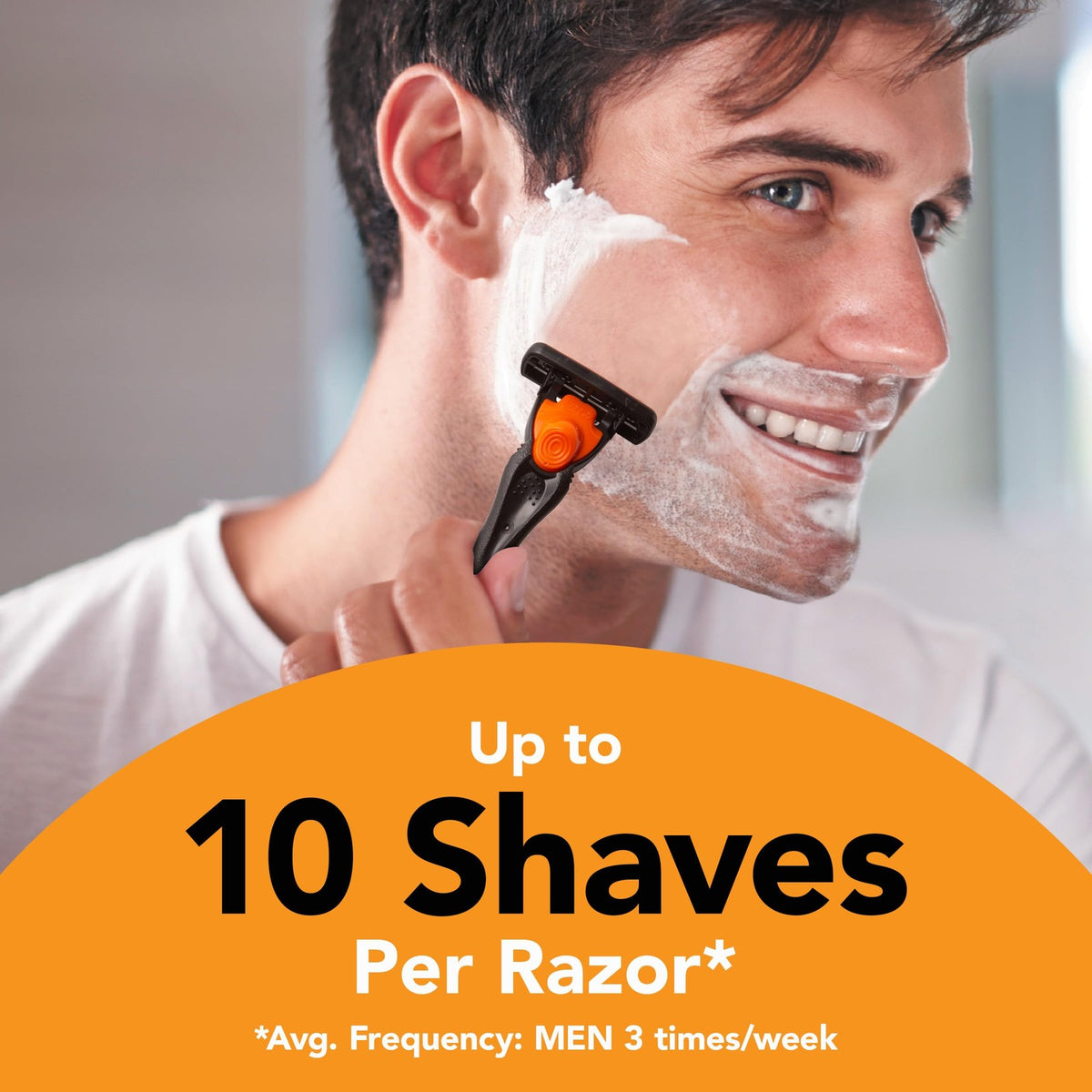 Men's Refillable 3-Blade Razor Set with Handle and 6 Cartridges - Comfortable Shave
