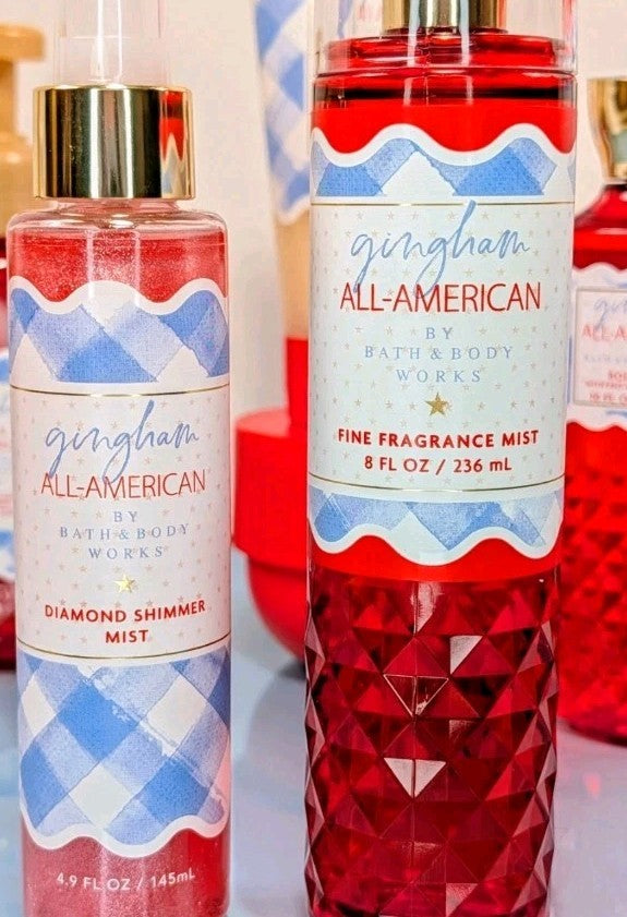 8 Piece Gingham All American Body Care Set with Mist Wash & Body Butter