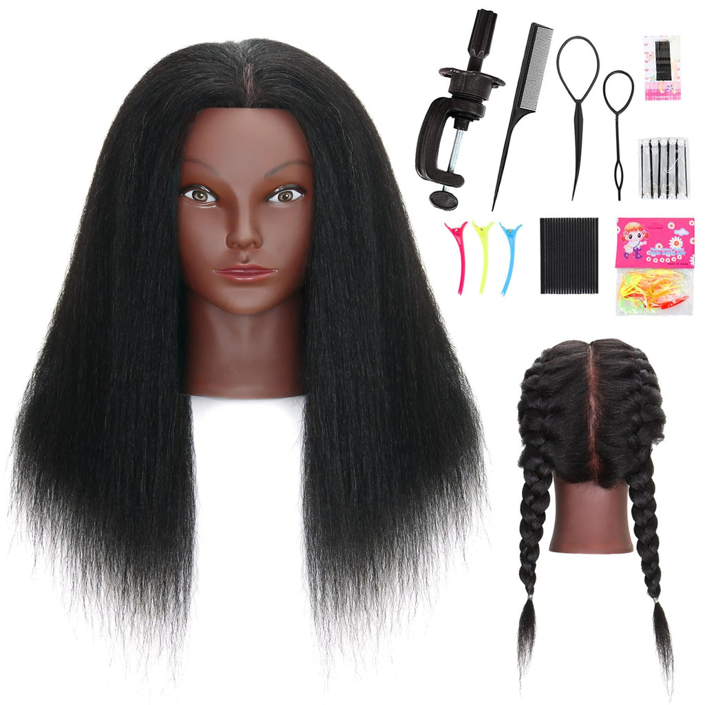 16 Inch Human Hair Mannequin Head for Cosmetology & Hair Styling Training