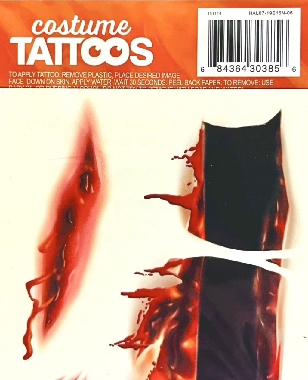 Halloween Bleeding Wounds Fight Horror Temporary Tattoos 8pc