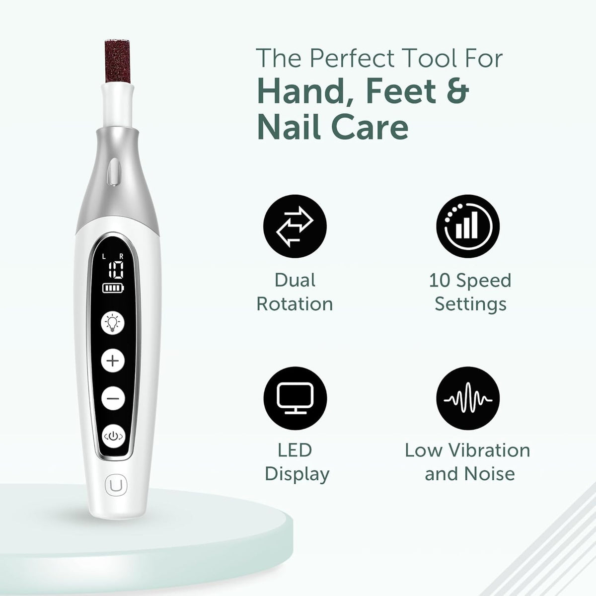 Cordless Electric Nail Drill Set for Manicure Pedicure Thick Toenail Filing