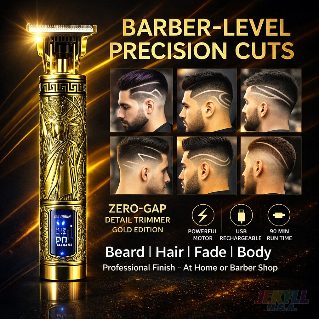 Professional Cordless Beard & Hair Trimmer for Men Zero Gapped Edgers