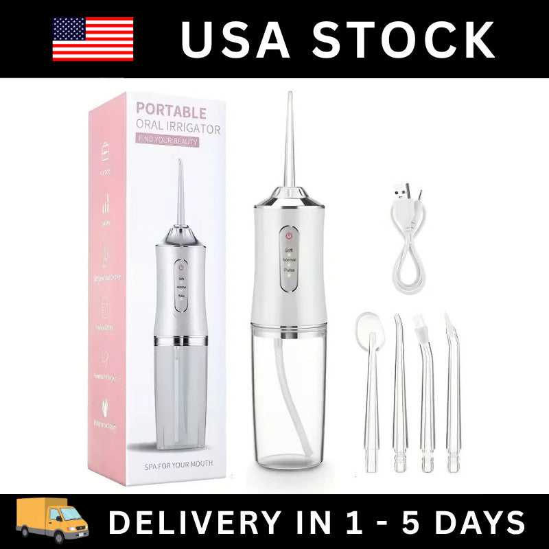 Cordless Water Flosser Dental Oral Irrigator with 3 Modes & 4 Tips