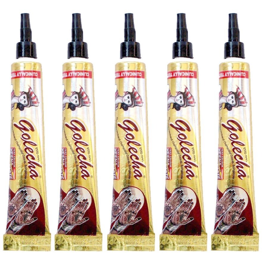 Henna Mehandi Temporary Body Art - Maroon (5 Tubes)
