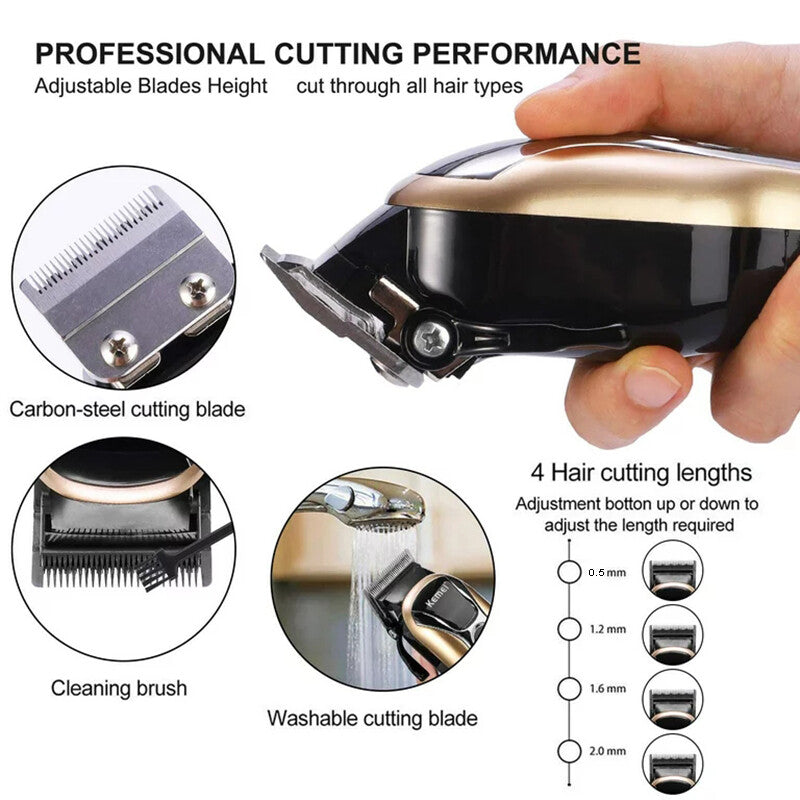 Men's Electric Hair Trimmer Razor Cordless Grooming Kit with LED Display
