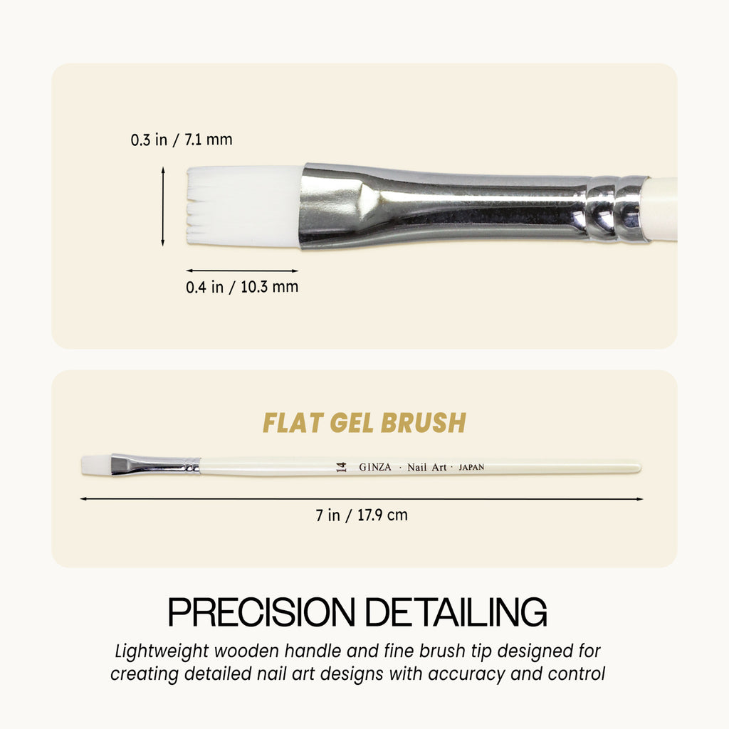 Gel Nail Art Brush with White Wooden Handle - Professional Manicure Tool