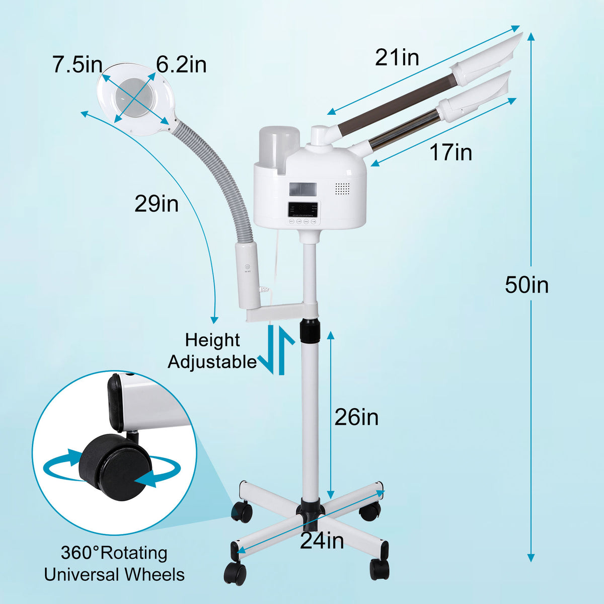 3-in-1 Facial Steamer with Cold & Hot Mist, LCD Display for Spa & Salon
