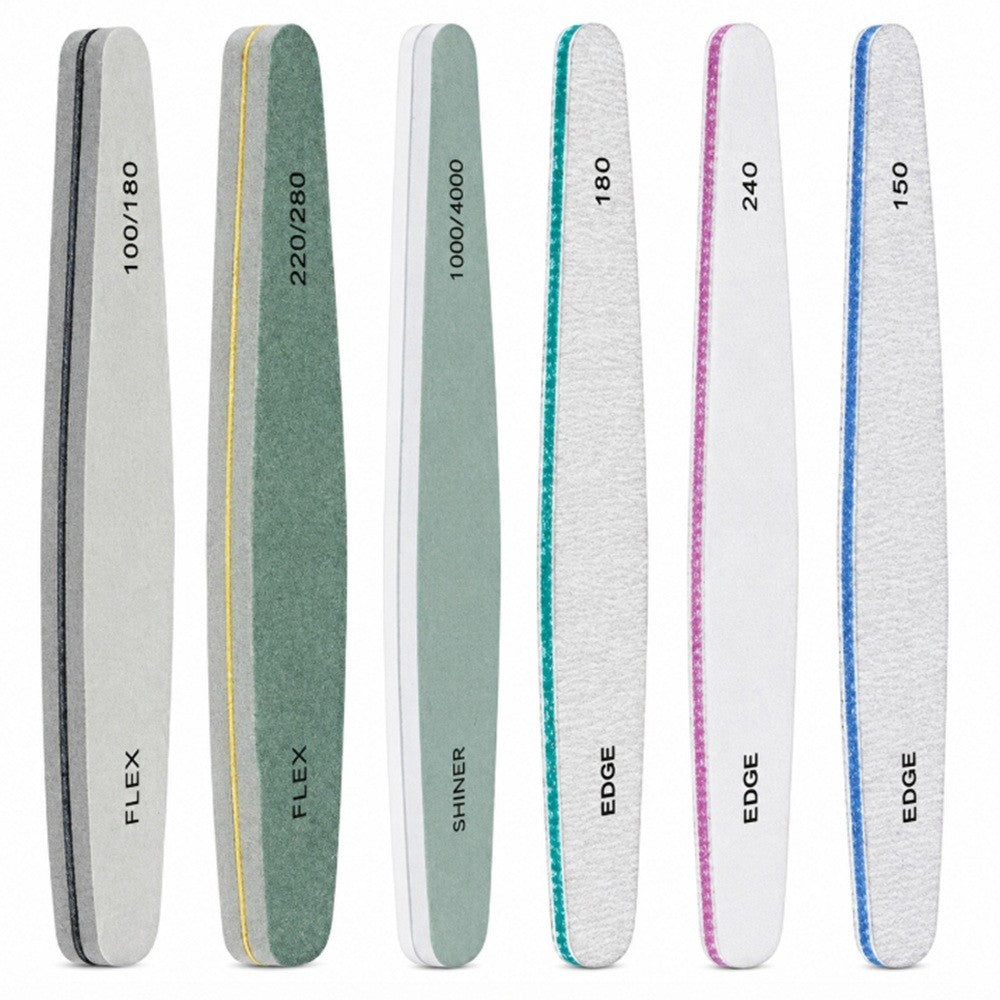 6 Pack Double-Sided Nail Files 100/180 Grit Emery Boards for Manicure & Pedicure