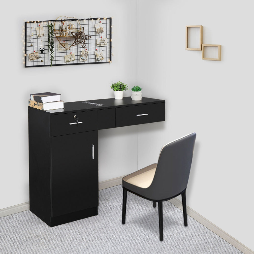 Wall Mount Salon Station Hair Stylist Equipment with 2 Drawers