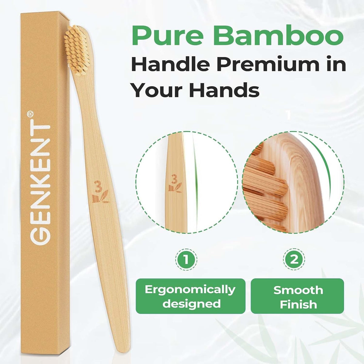 Ultra Soft Bamboo Toothbrush Set - 12 Pack Eco-Friendly & Biodegradable