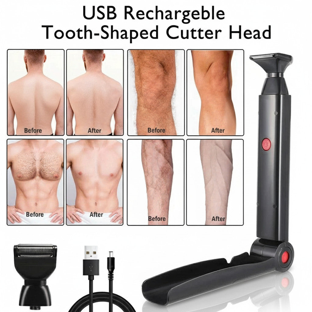 Electric Back & Body Shaver with Extendable Handle & USB Rechargeable