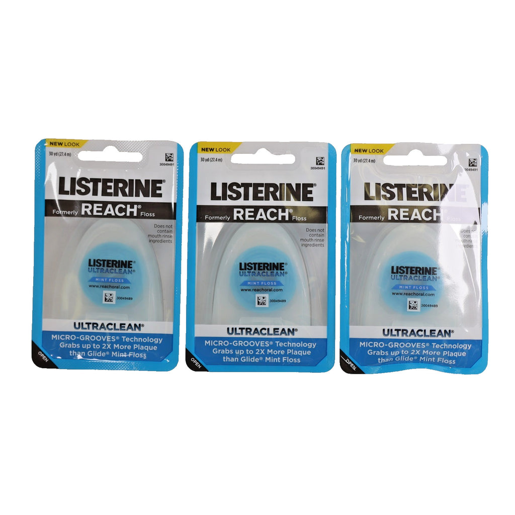 Dental Floss Mint 30 Yards Pack of 3 - Plaque Removal & Fresh Breath