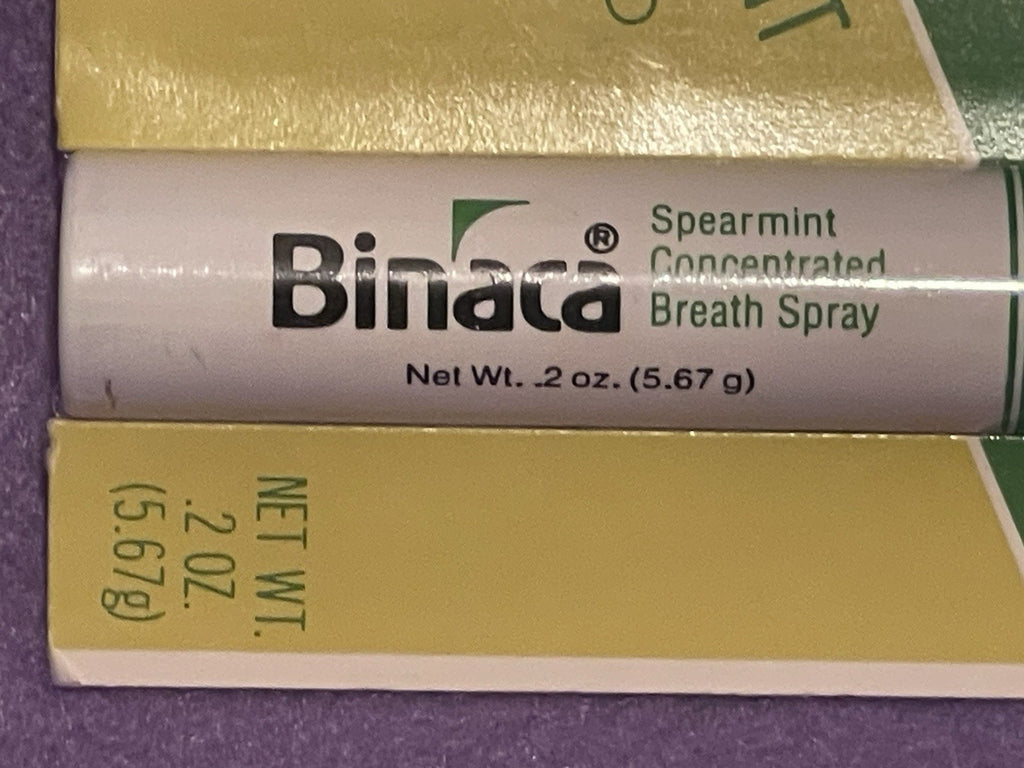 Vintage 1980s Binaca Sugar Free Spearmint Breath Spray 0.2oz 140 Sprays