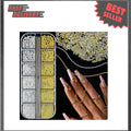 Silver and Gold Nail Art Beads Caviar Chain Set for Manicure Decor