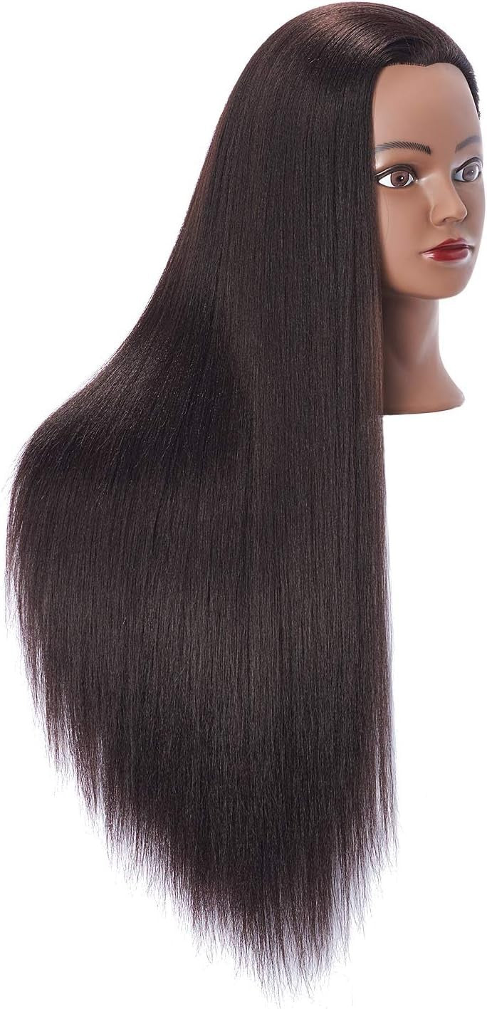 High-Temperature Resistant Yaki Black Mannequin Head for Hair Styling & Training