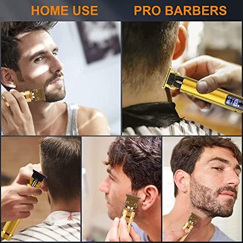 Cordless Hair Clippers for Men with T-Blade & LCD Display - Rechargeable Grooming Kit
