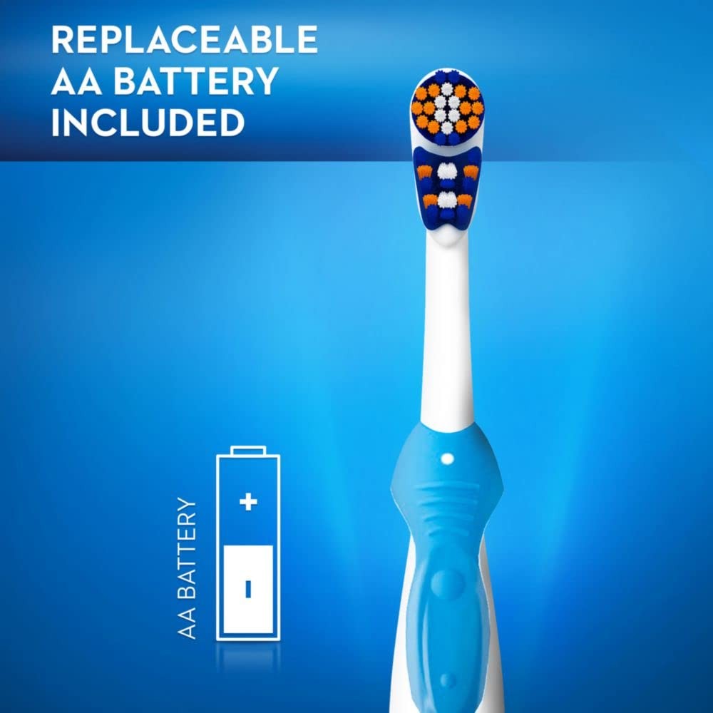 Electric Toothbrush Battery-Powered 3D White Stain Remover with Replaceable Heads