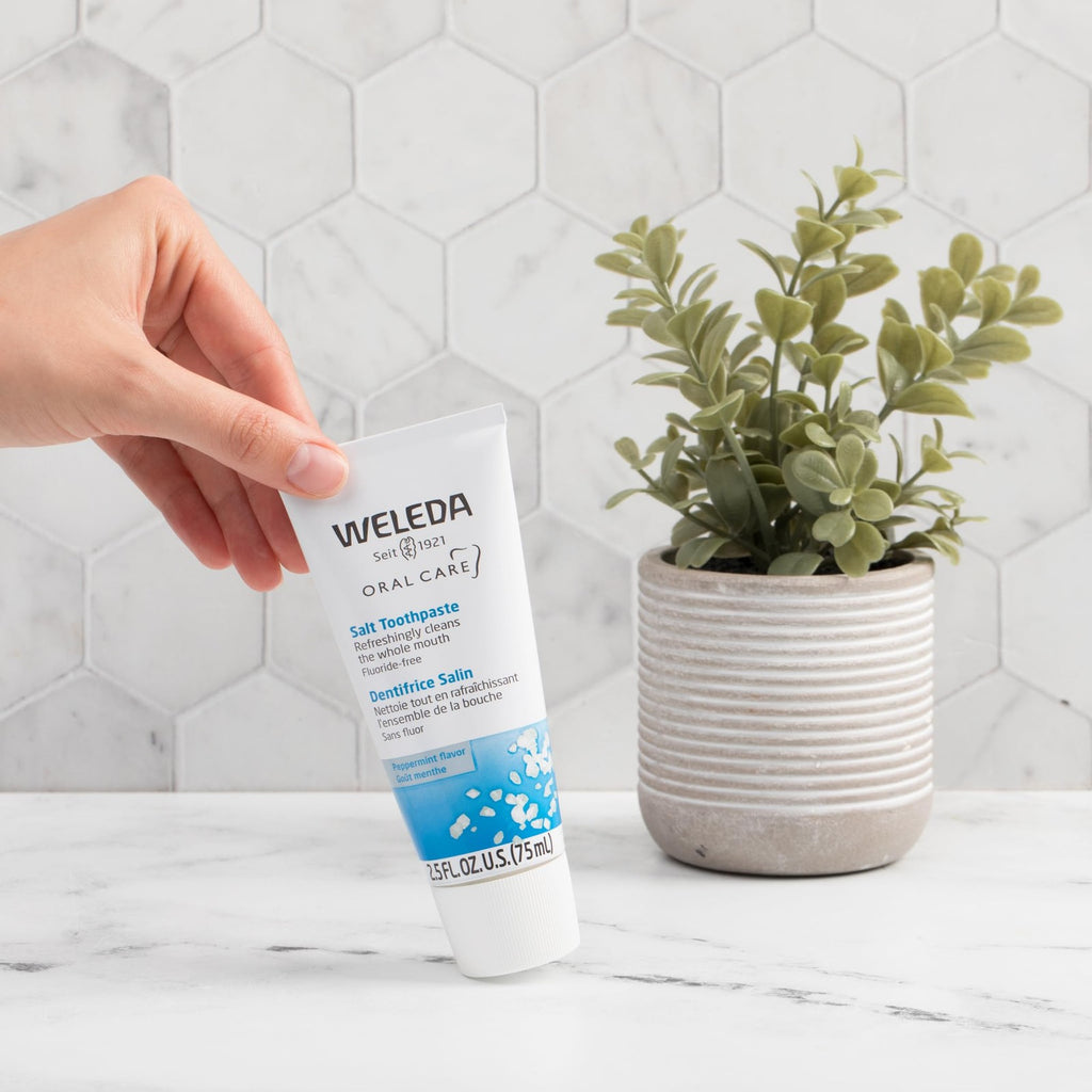Natural Salt Toothpaste with Peppermint - Fluoride-Free Oral Care 2.5oz