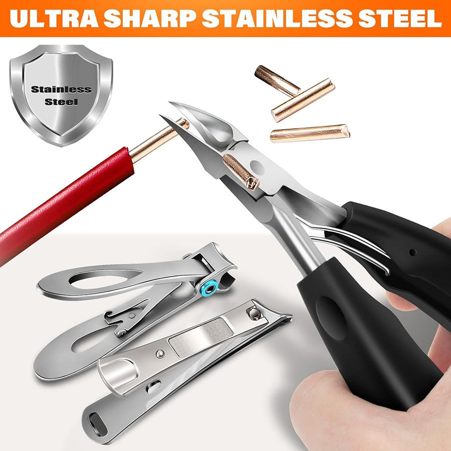 Wide Opening Toenail Clippers with Nail File for Thick & Ingrown Nails