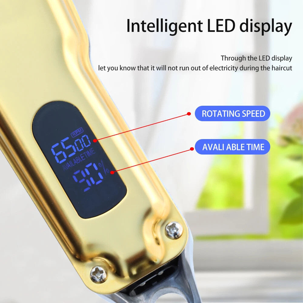 Professional Hair Clippers & Trimmer Kit with Adjustable Blades and Rechargeable Battery