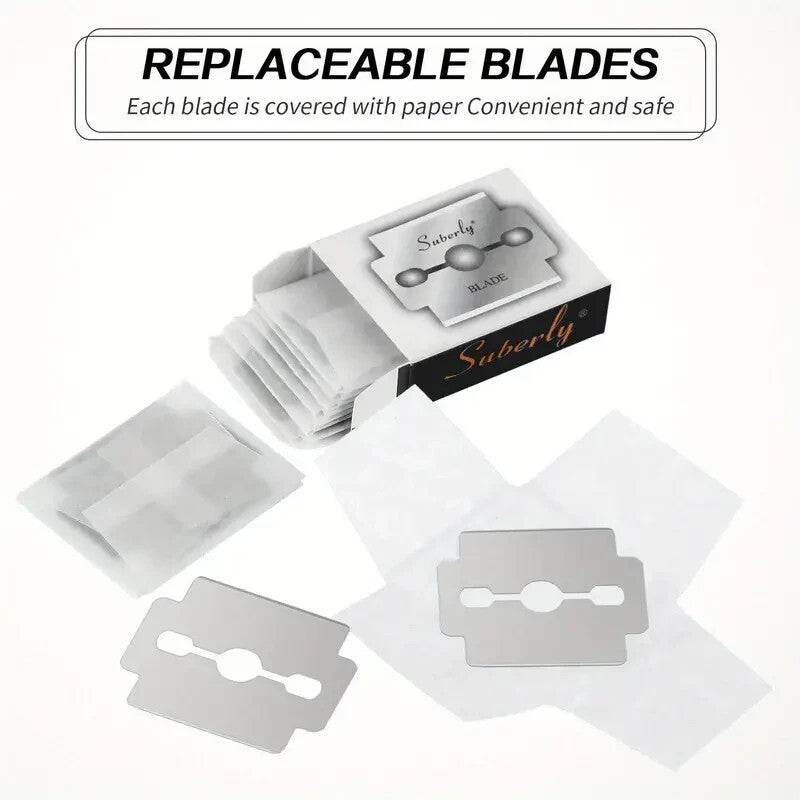 100 Pcs Platinum Coated Callus Remover Replacement Blades for Pedicure Foot Care