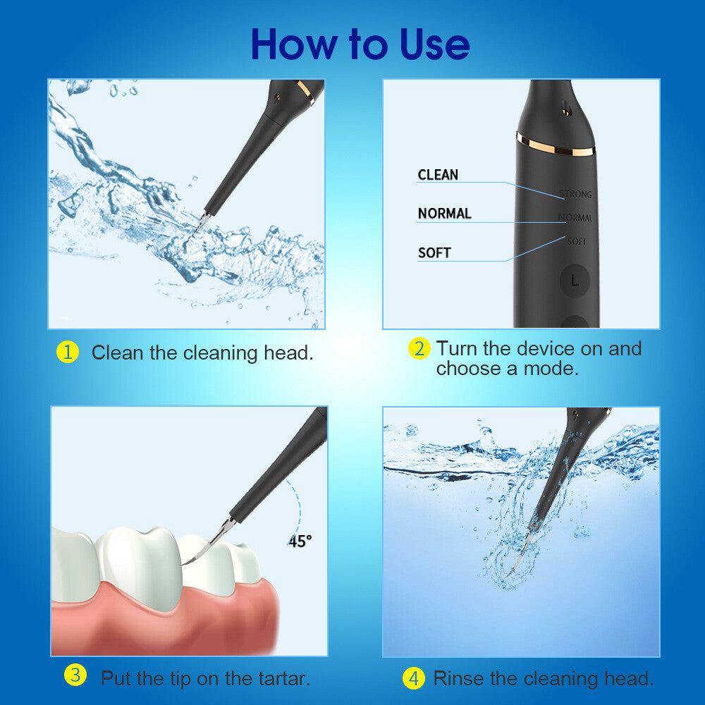 Electric Sonic Dental Scaler Tartar & Plaque Remover with 3 Tips