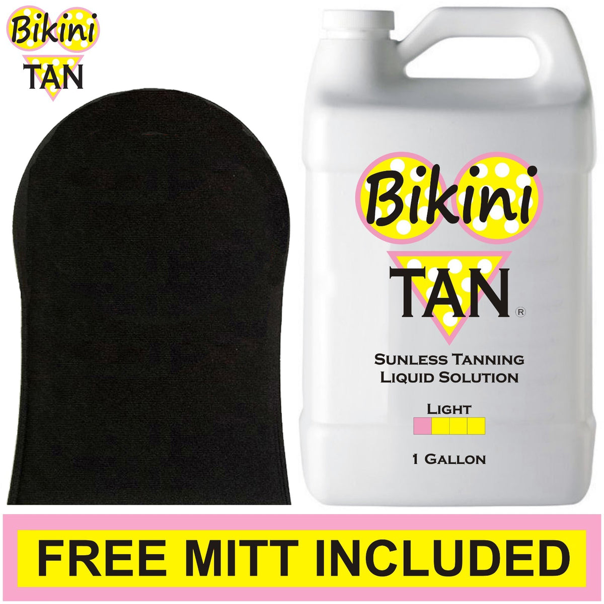Light Self Tanning Spray Solution 1 Gallon with Mitt & Gloves