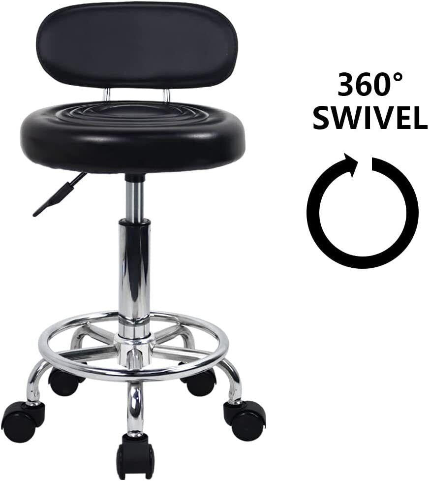 Adjustable Swivel Salon Stool with Wheels for Spa Tattoo Facial Massage