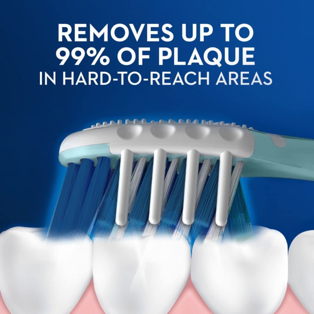 Manual Toothbrush for Plaque Removal, Deep Reach & Tongue Cleaner - 2 Pack