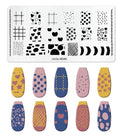 Nail Stamping Plate Hearts and Stars Design - JinSe M046