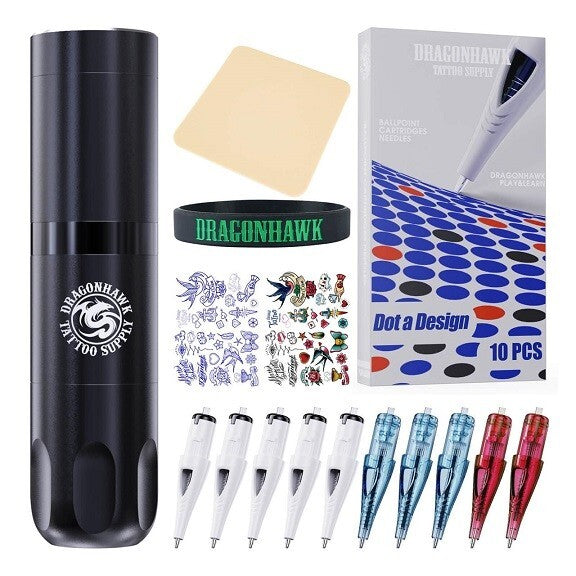 Wireless Tattoo Machine Kit X3 Starter Bundle by Dragonhawk