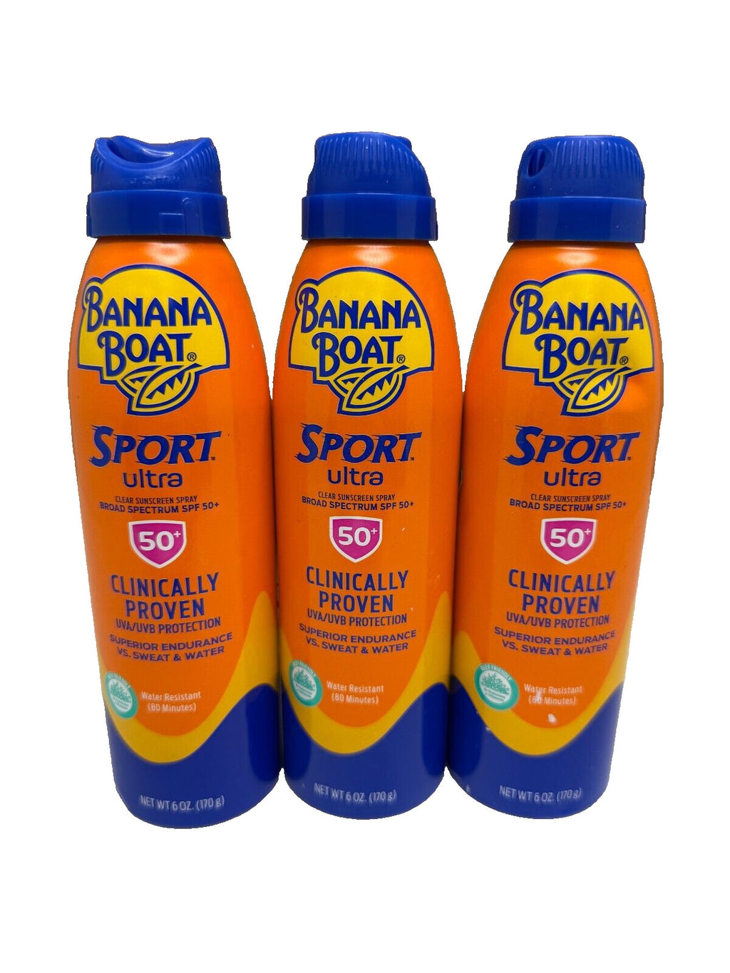 Sport Sunscreen Spray SPF 50+ Waterproof & Sweat-Resistant 6oz - Pack of 3