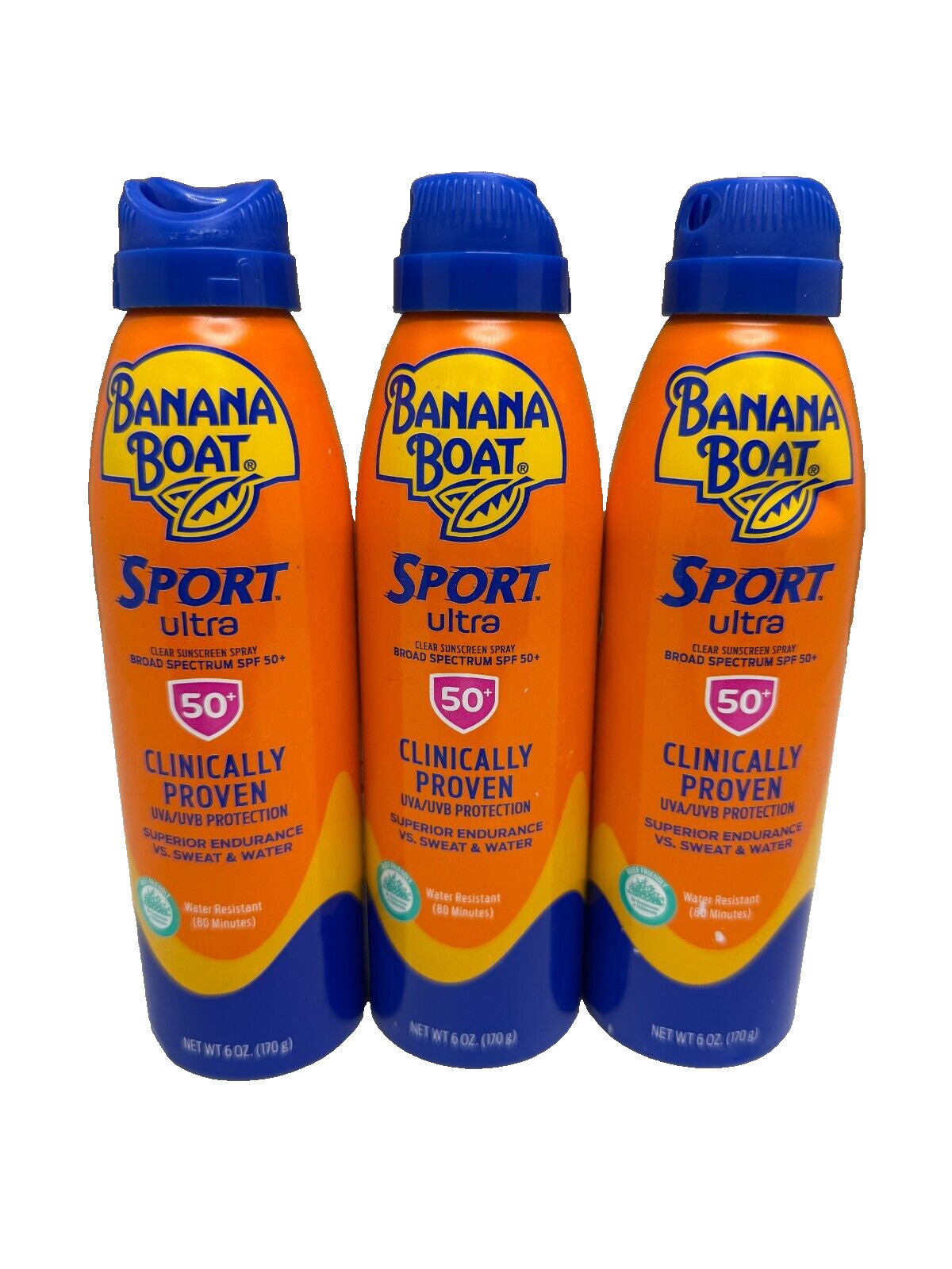 Sport Sunscreen Spray SPF 50+ Waterproof & Sweat-Resistant 6oz - Pack of 3