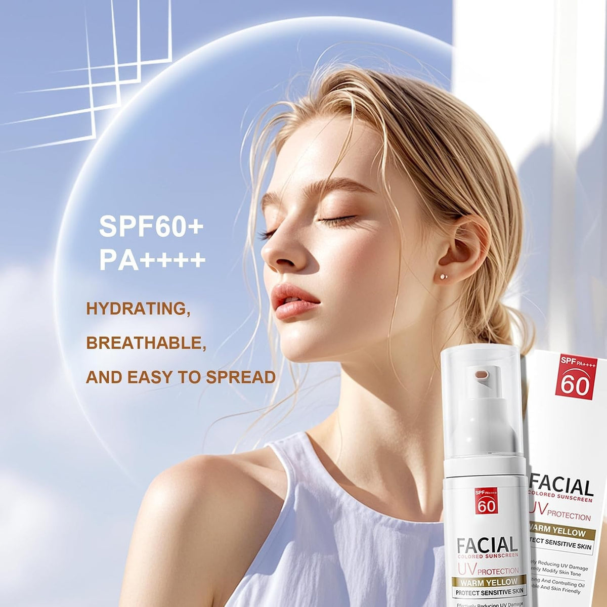 Tinted Sunscreen SPF 60 & Primer for All Skin Types - Hydrating & Pore-Blurring