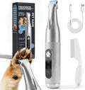 Cordless Dog Paw Trimmer with LED Light, Quiet Pet Grooming Tool