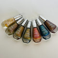 Set of 7 Shiny Multicolor Nail Polishes - Lustre Shine & Peeling Cap