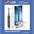 Electric Toothbrush Set with 12 Replacement Heads & 6 Modes - Rechargeable & Waterproof