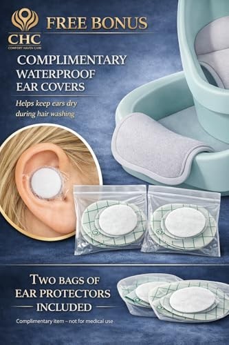 Portable Hair Washing Basin with Waterproof Mat & Towel Hanger for Bedside Care