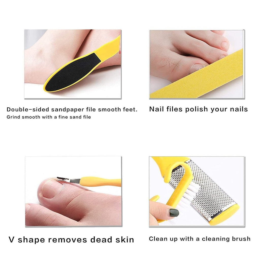 15-in-1 Foot Care Pedicure Kit Stainless Steel Toe Nail Tool Set
