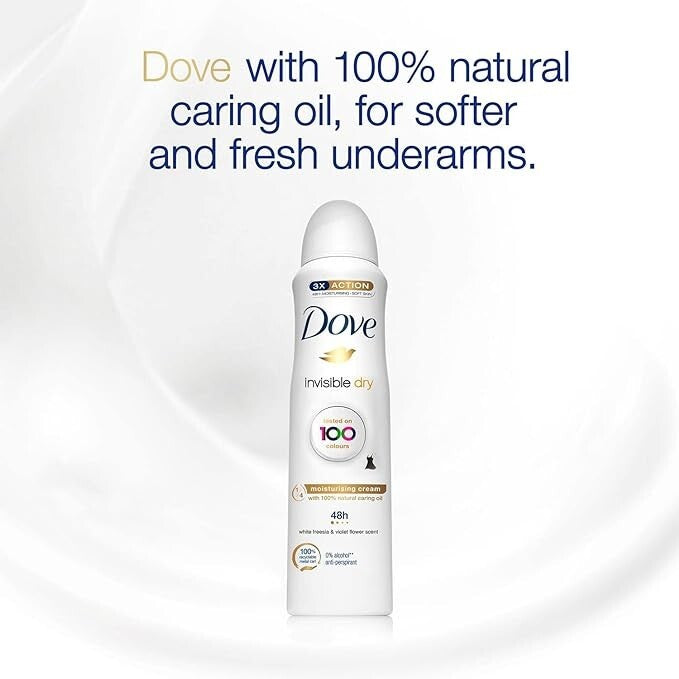 Dove Invisible Dry Anti-Perspirant Deodorant Spray 150ml - 2 Pack, Aluminum-Free & Long-Lasting Freshness