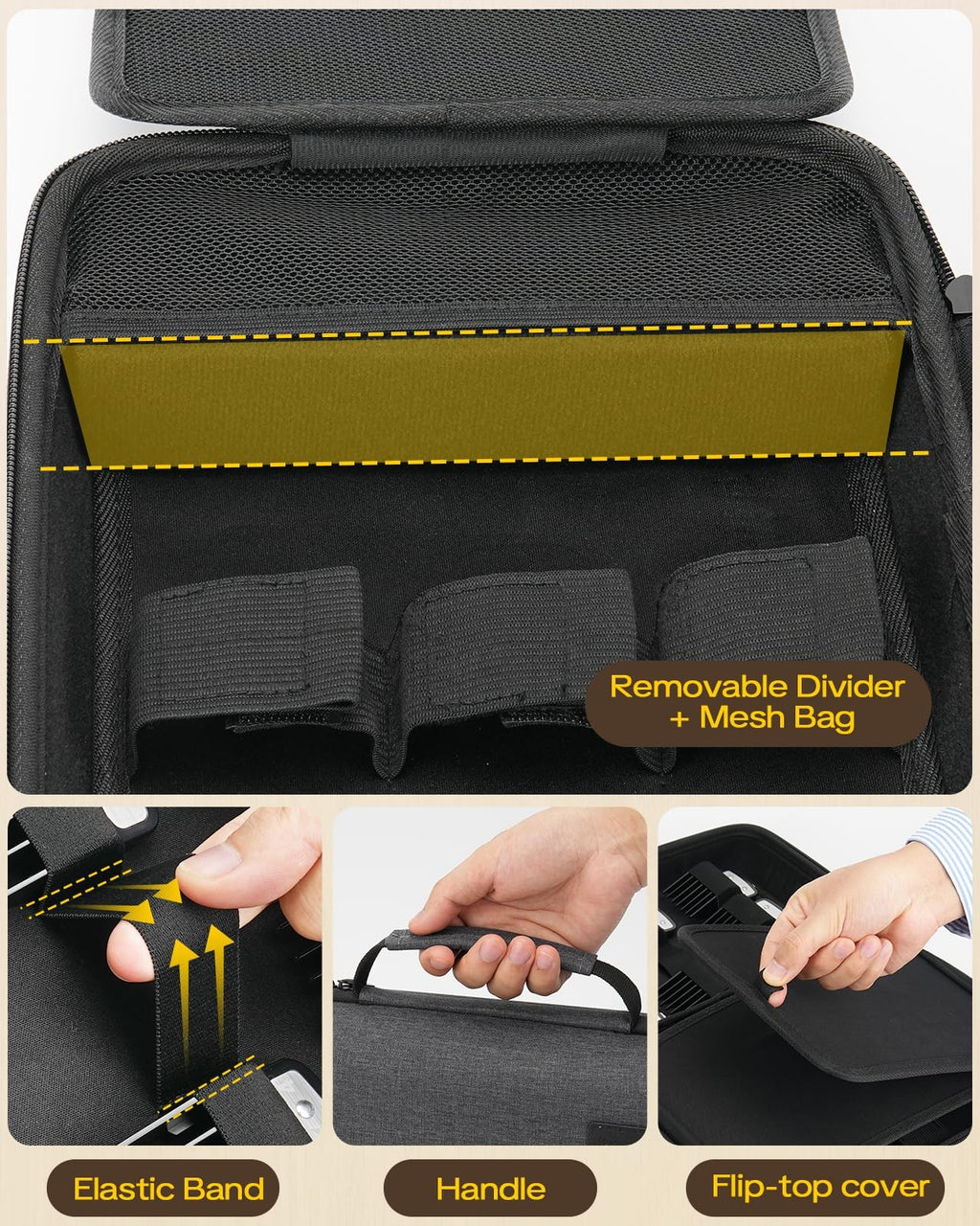 Hard Hair Clipper Case for Barber Salon Travel Storage Black