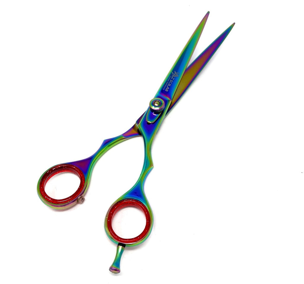 Professional German Hair Cutting Scissors 6.5 Inch Multi Color Titanium Coated Shears